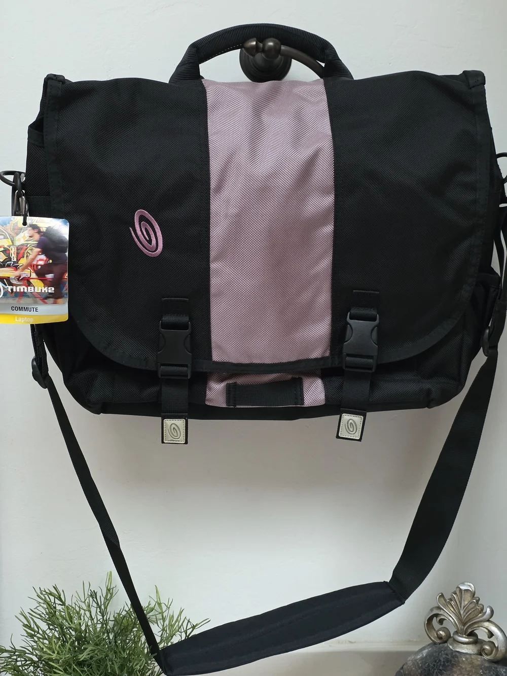 Timbuk2 Black and Lavender Messenger Laptop Bag, Vintage Deadstock, Y2k Rare NWT